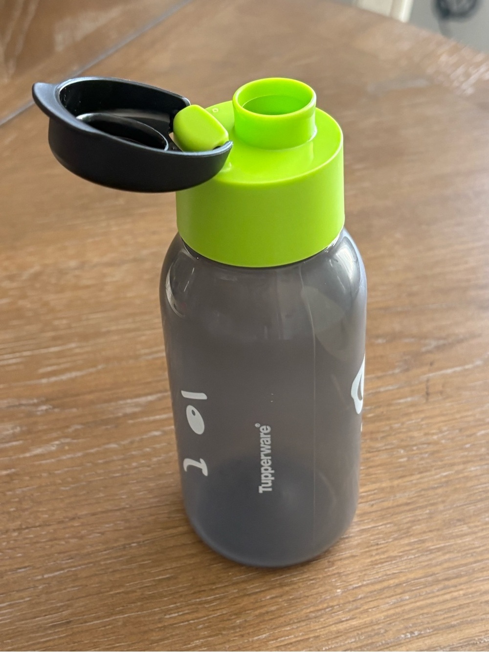 Tupperware Gray Bottle with Lime Green Lid and Sunglasses Graphic - Picture 3 of 4